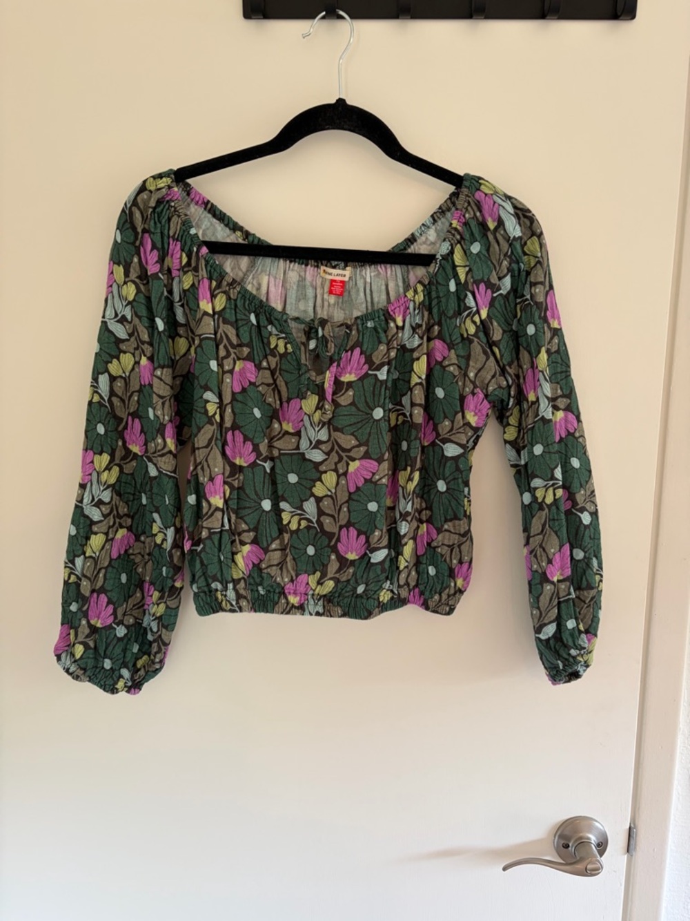 Marine Layer Floral Cropped Top
